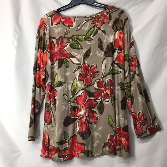 Chicos Women’s Long-Sleeve Floral Top Size 2 Like-NEW Condition - Picture 5 of 5
